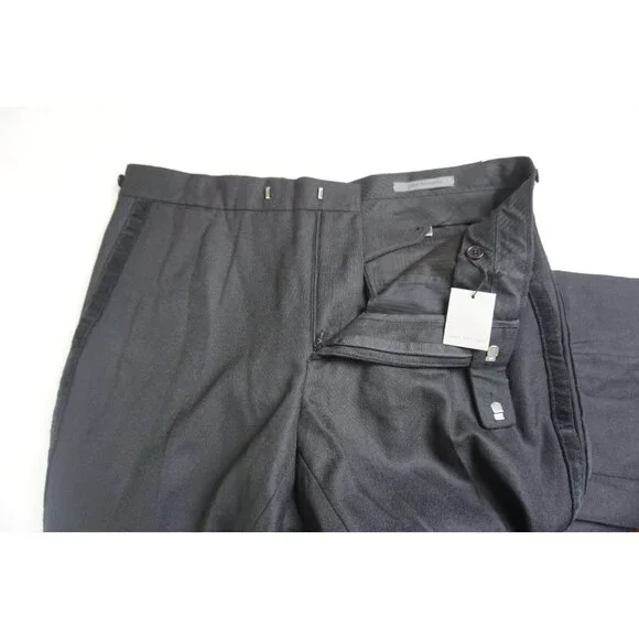 John Varvatos Black Tuxedo Striped Woven Mens Pants Sz 48 Brand New